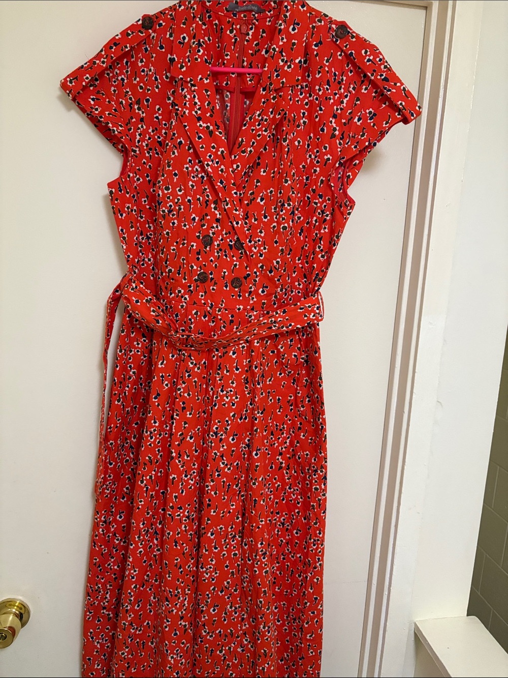 Red Floral Wrap Maxi Dress - Unbranded